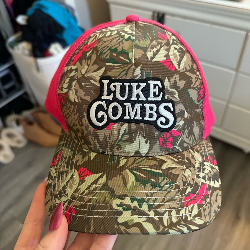 Luke Combs Camo and Pink Cap
